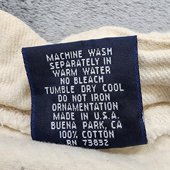 Vintage Wek The World Sweatshirt Mens 2(XL) Beige Wolves Wildlife Drawstring Hem - Picture 8 of 11